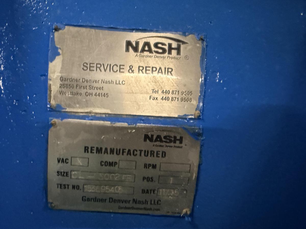 Used NASH SIZE CL3002 FF VACUUM PUMP REMANUFACTURED 2015