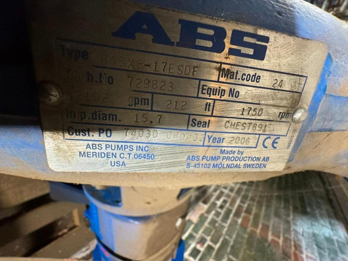 Used ABS CENTRIFUGAL PUMP TYPE BA8X6-17ESDF