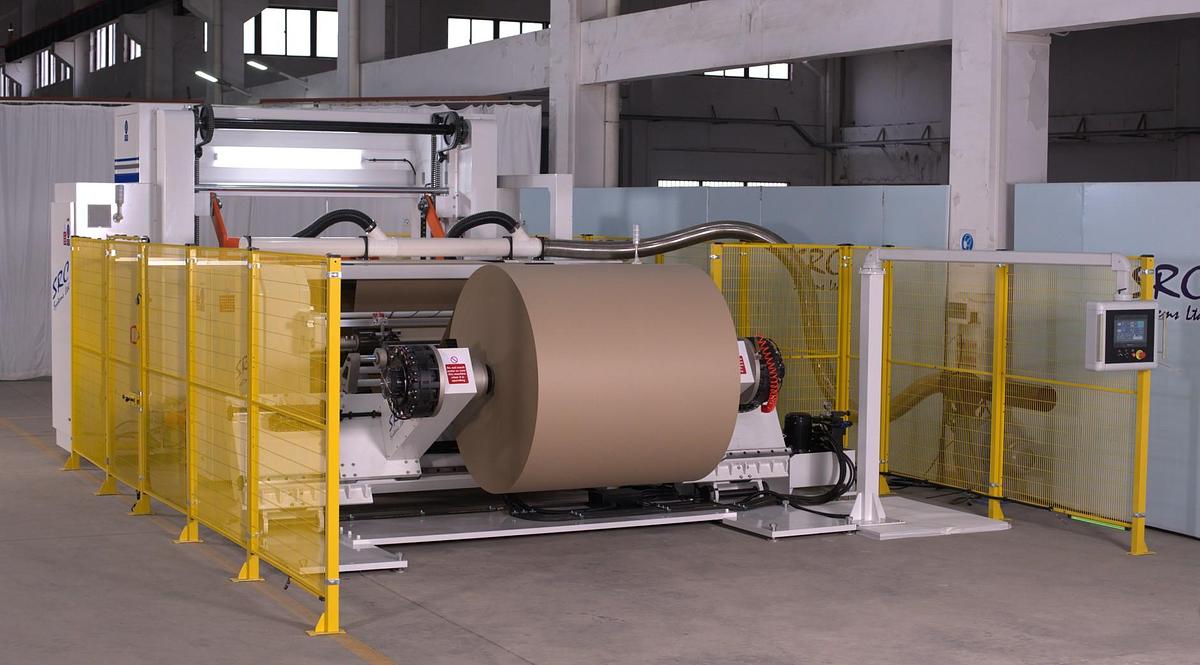 Used 72" - 120" WIDE SRC SYSTEMS LTD. MODEL TDW-HD TWO DRUM SLITTER REWINDER
