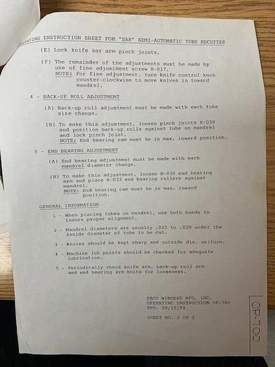 Used PACO CORE CUTTER STILL RUNNING