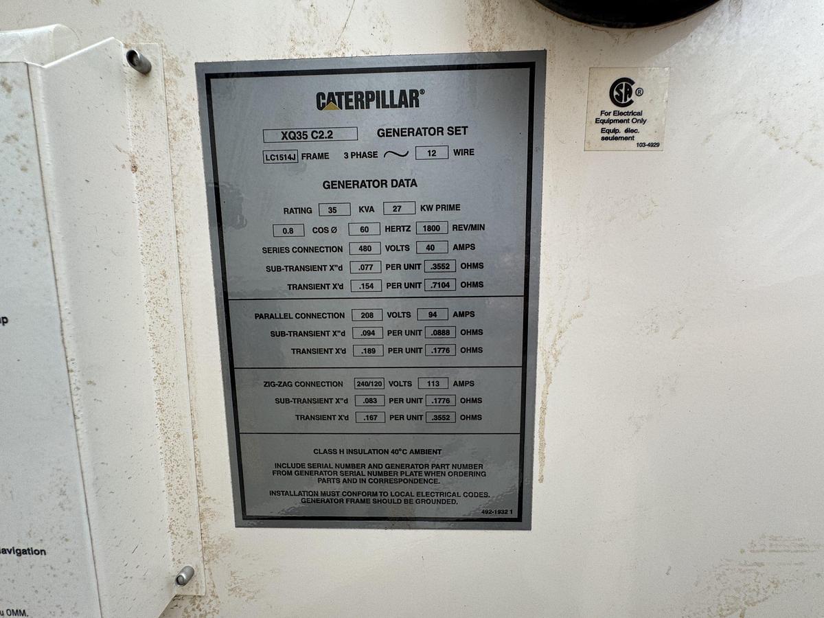 Used 30kW CAT PORTABLE DIESEL GENERATOR SET 2018