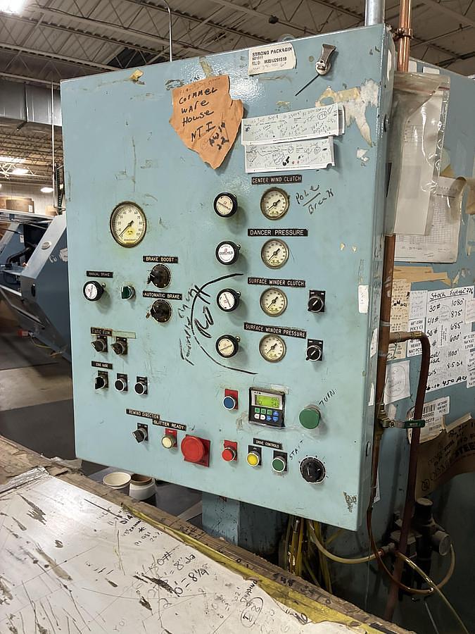 Used 72" WIDE SHANKS TURRETT COUNTER ROLL WINDER