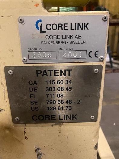 Used 90" WIDE CORE LINK CORE STRIPPER SYSTEM 16" DIAMETER ROLL CAPACITY
