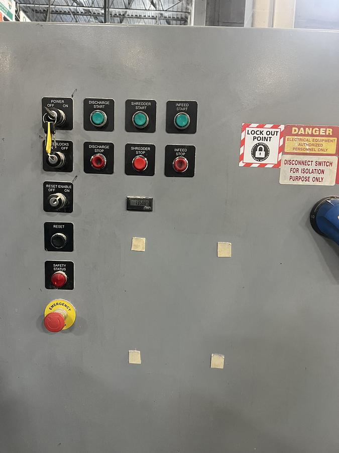 Used 80 HP (TWIN 40 HP MOTORS) SHRED-TECH MODEL ST-75ES DUAL SHAFT SHREDDER MANUFACTURED 2015