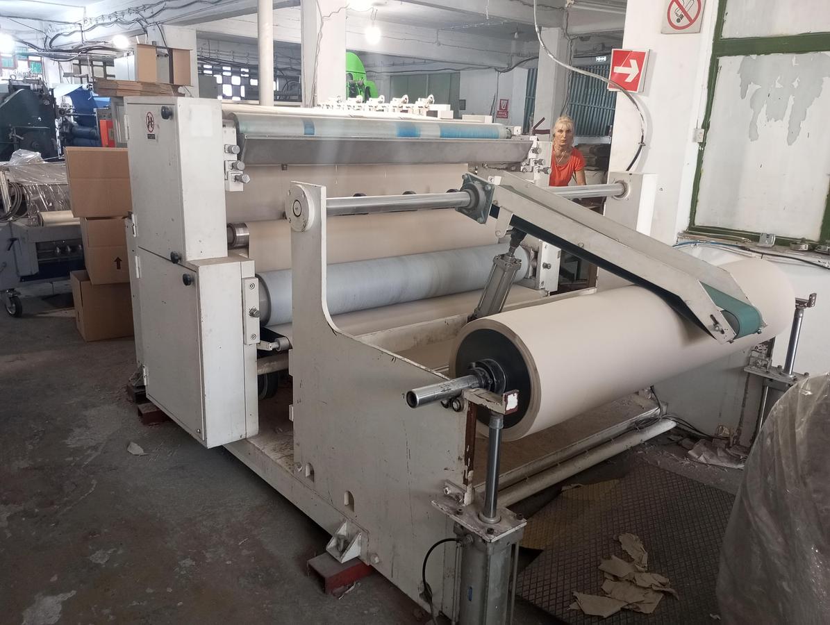 Used 7.5"(190cm) HINLI C-FOLD NAPKIN MACHINE WITH SINGLE COLOR PRINTER