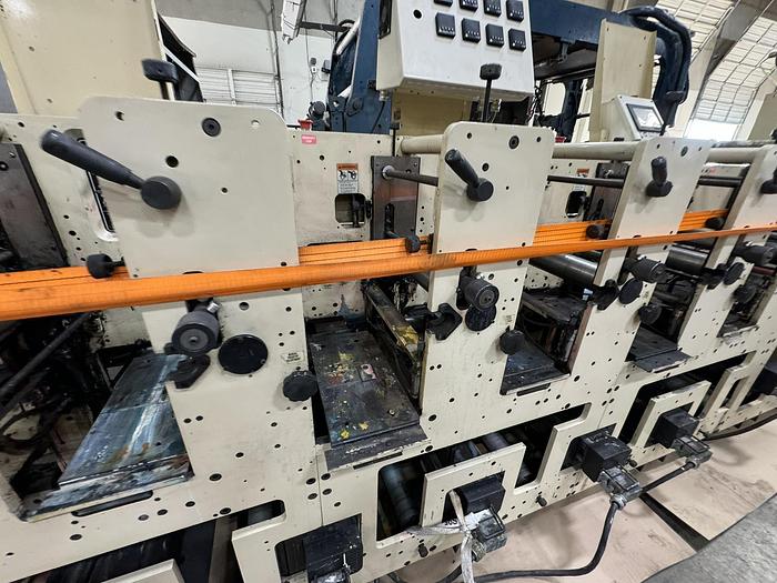 Used 13" WIDE MARK ANDY MODEL 2200-13E FLEXO PRESS 8 PRINT STATIONS 1 DIE CUTTING STATION