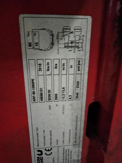 Used 12,000 POUND CAPACITY HYSTER MODEL S120FTPRS FORKLIFT WITH BOLZONI ROLL CLAMP 2018