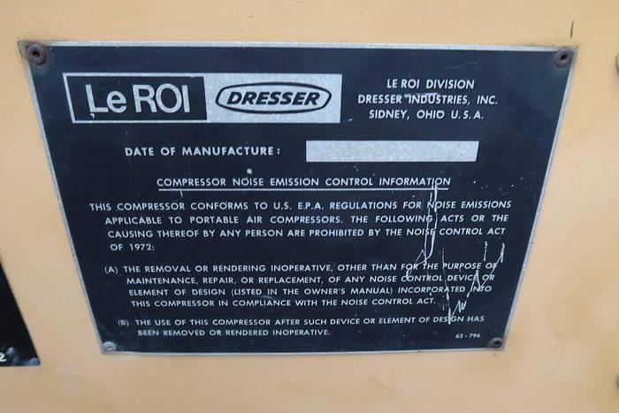 Used LEROI DRESSER 185 PORTABLE DIESEL COMPRESSOR