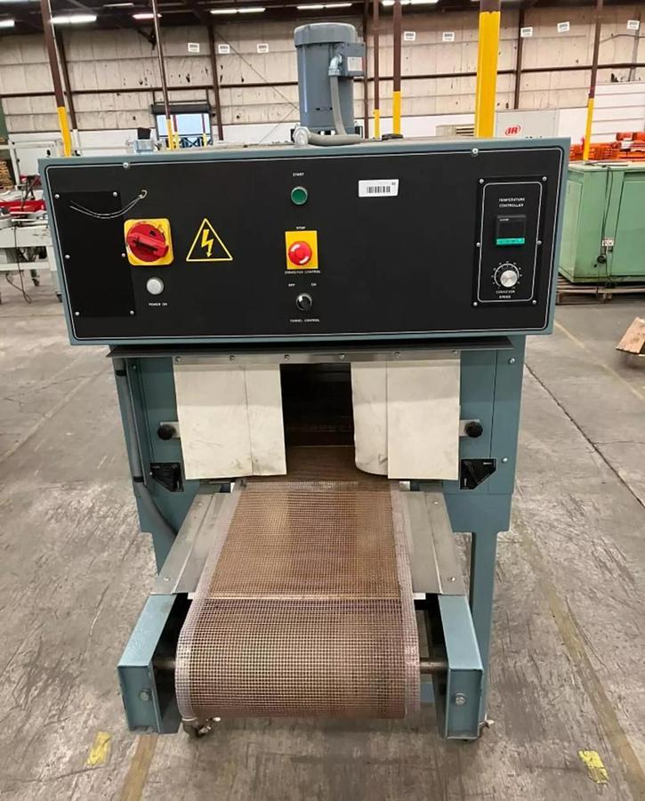 Used SHANKLIN T-71 SHRINK TUNNEL WITH 92"L TEFLON MESH BELT CONVEYOR