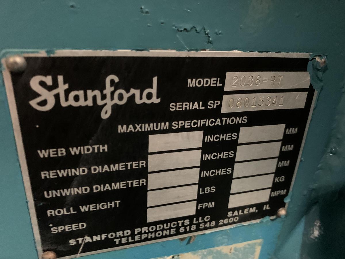 Used 62" STANFORD DUPLEX SLITTER REWINDER