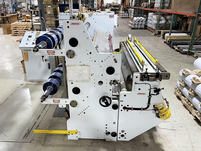 Used 60" PHOENIX MODEL 645FC-60 DUPLEX SLITTER REWINDER FOR VINYLS - PENDING SALE