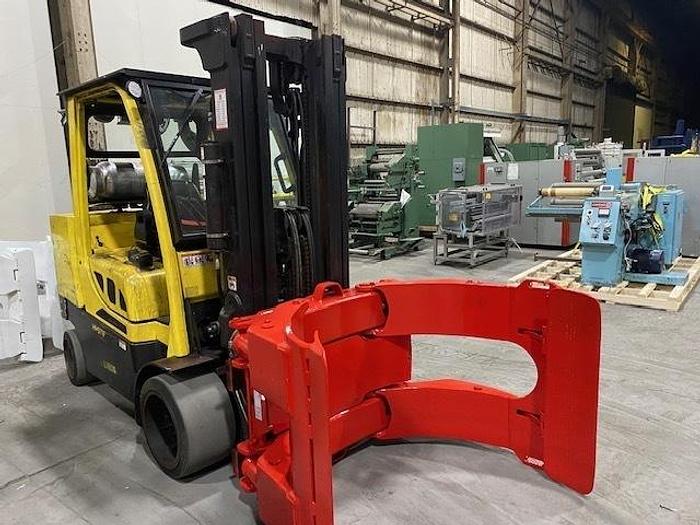 Used 12,000 POUND HYSTER S120FTPRS FORKLIFT WITH BOLZONI PAPER ROLL CLAMP TRIPLE STAGE MAST MFG. 2018 - PENDING JF