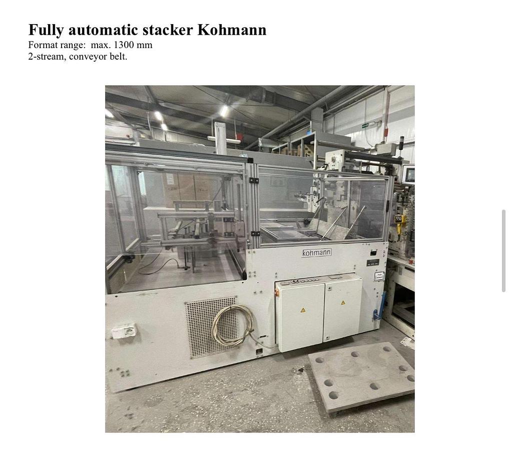 Used 20" WIDE KOHMANN WINDOW PATCHING MACHINE FOR CARDBOARD DUAL LANE - MFG 2015