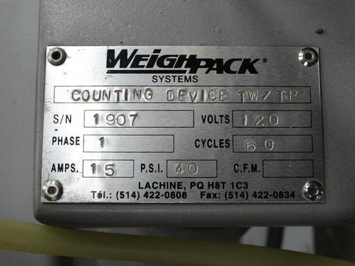 Used WEIGHPACK SYSTEMS INC MODEL COUNTING DEVICE TW/TP LINEAR COUNTER AND VS BAGGING SYSTEM