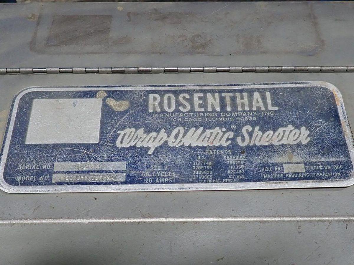 Used 37" WIDE ROSENTHAL SHEETER MODEL WA-S-3-HIBEVAA