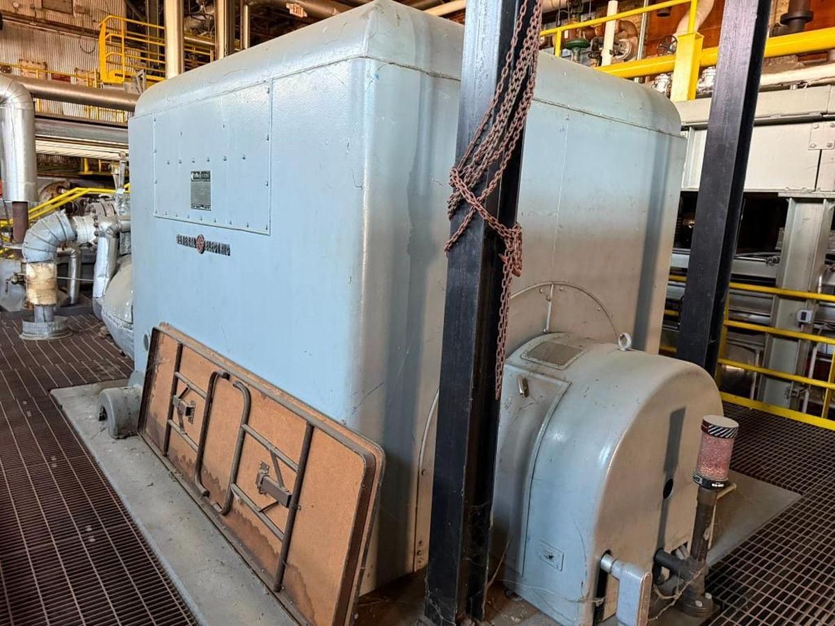 Used 3600KW-6250KVA GENERAL ELECTRIC STEAM TURNBINE MODEL NUMBER 139847