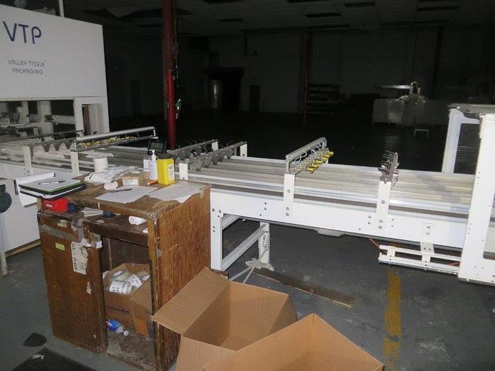 Used 112" BAOSUO BATHROOM TISSUE LINE WITH VTP CARTON ERECTOR, PACKER & VTP 8450 WRAPPER
