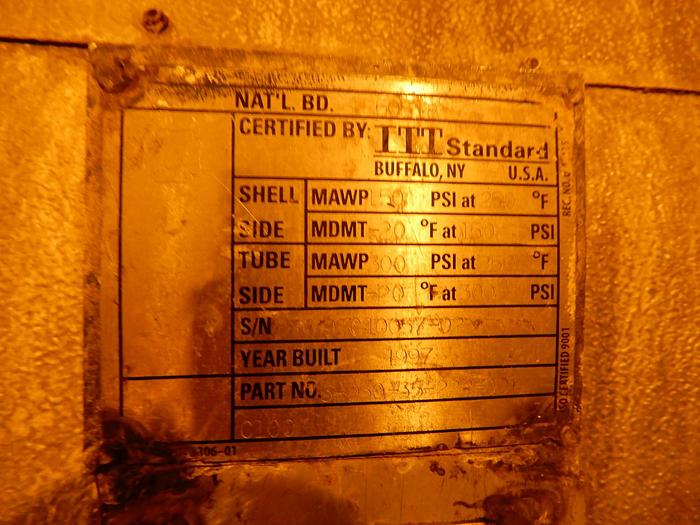 Used LAKEHEAD HEAT EXCHANGER MAWP 150 PSI AT 250 DEGREES F