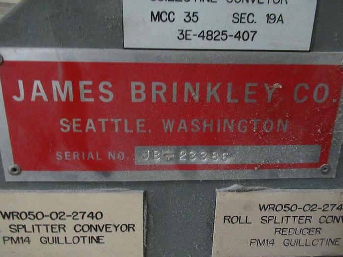 Used 80" JAMES BRINKLEY MURCO ROLL SPLITTER 