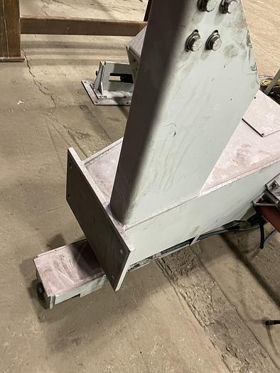 Used 97" POWELL SHAFTLESS FLOOR PICK UP UNWIND STAND 72" DIAMETER