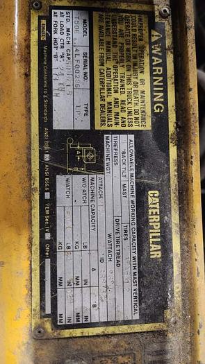 Used 5,000 POUND CATERPILLAR MODEL T50E FORKLIFT - PENDING JF