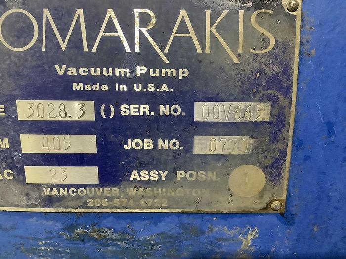 Used SOMARAKIS 3028-3 VACUUM PUMP