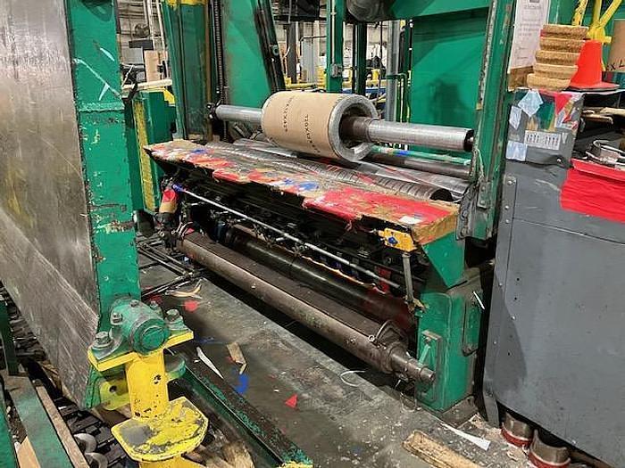 Used 72" WIDE BLACK CLAWSON TDL TWO DRUM WINDER - 72" WOLVERINE 1 COLOR PRESS