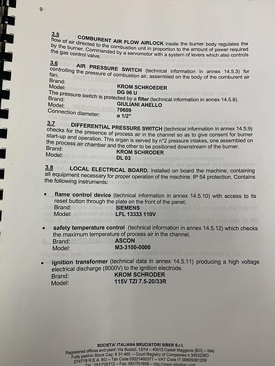 Used SIB SIBER MODEL 220 BURNER #2