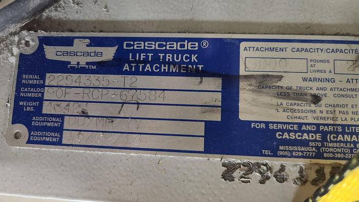 Used 2018 CASCADE 90F-RCP TISSUE ROLL CLAMP 105" DIAMETER CLASS IV