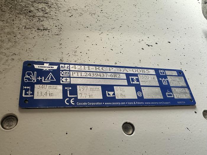 Used CASCADE 72" DIAMETER ROLL CLAMP 42H-RCP CLASS IV MANUFACTURED 2019