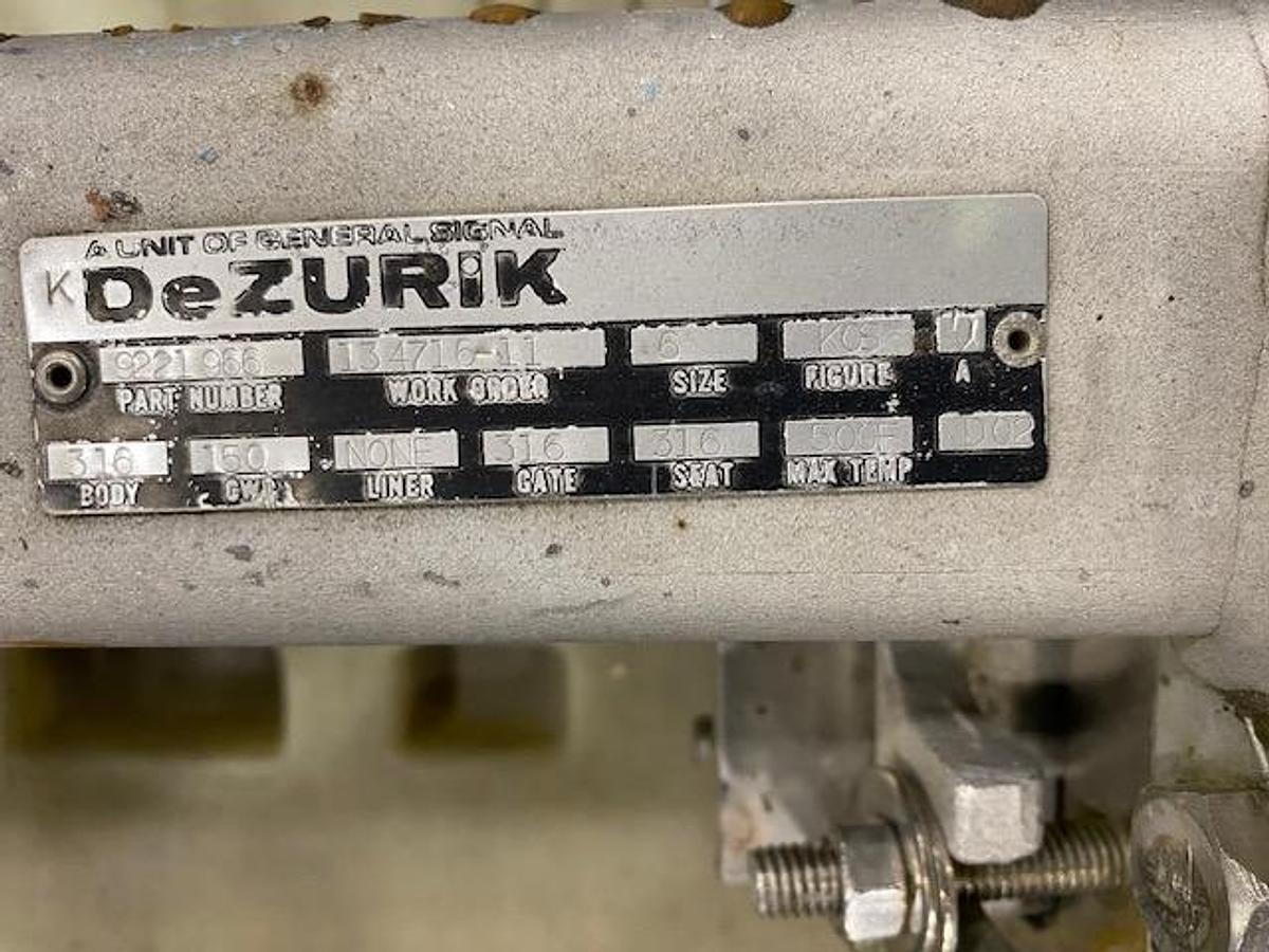 Used MANUAL 6" STAINLESS STEEL SLIDE GATE VALVES LOT OF (8) DEZURIK, VELAN, EC