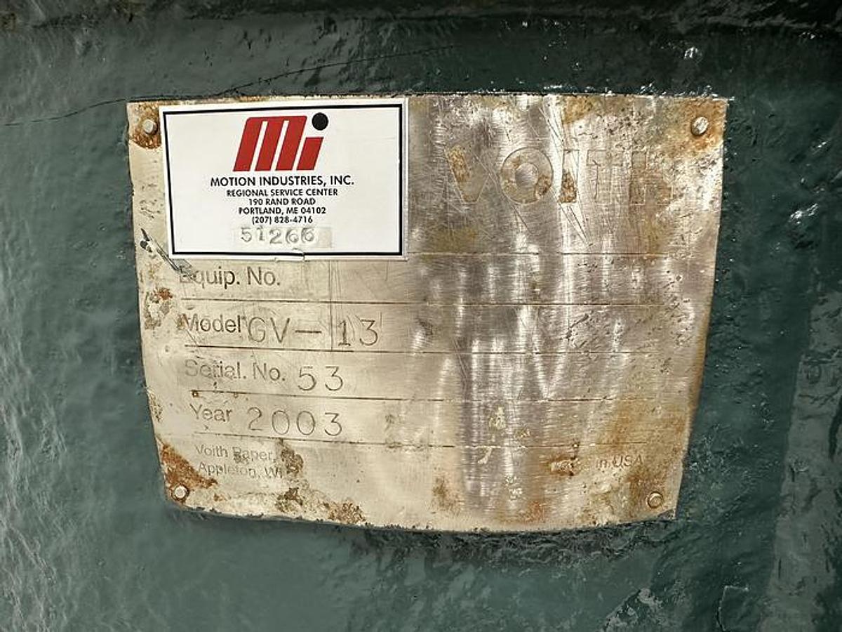 Used VOITH MODEL GV-13 PULPER DRIVE 4.375/1 RATIO REFURBISHED