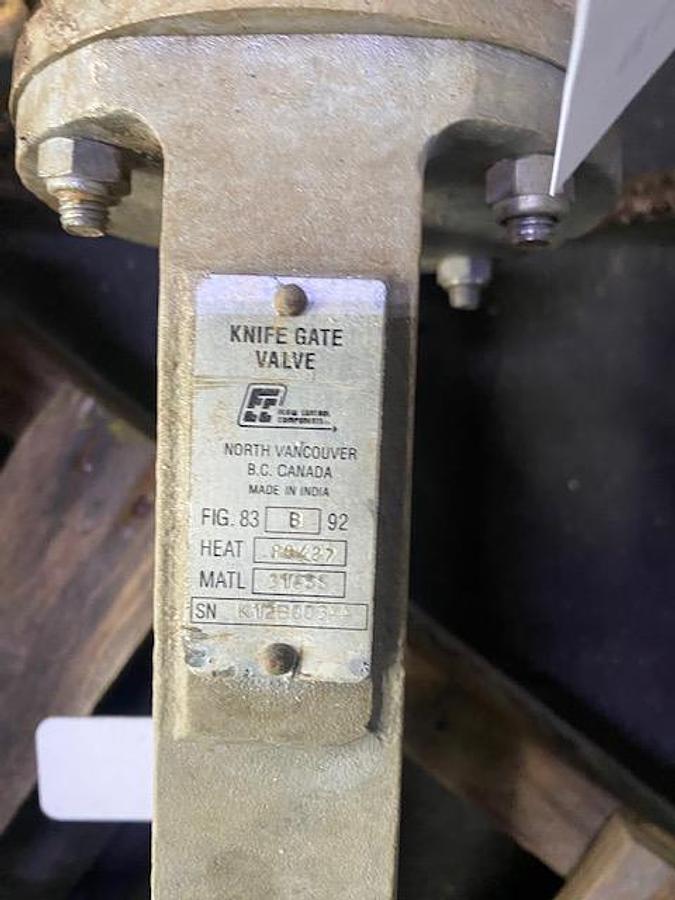Used EC VALVE 12" DIA. MANUAL SLIDE GATE VALVE T 316 SS