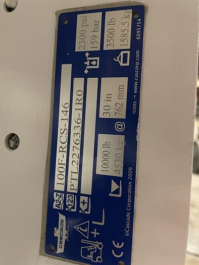 Used 60" CASCADE PAPER ROLL CLAMP MODEL 100F-RCS -146 CLASS IV MFG. 2014