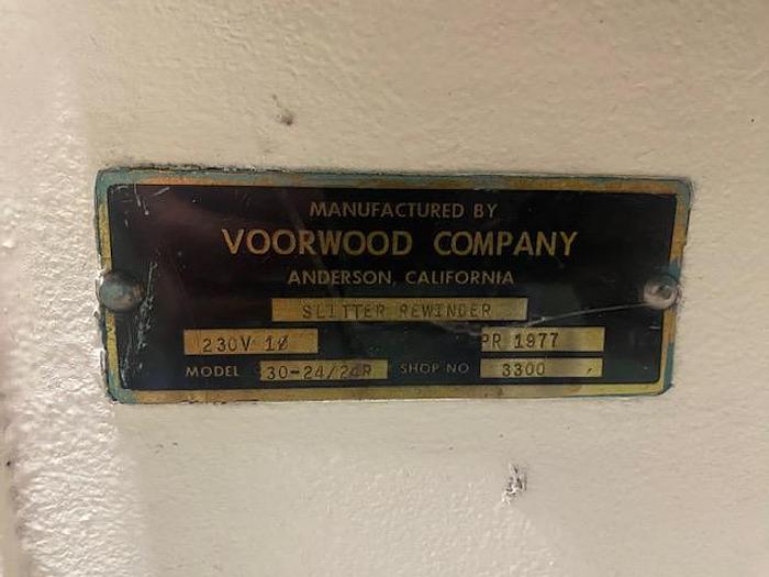 Used VOORWOOD NARROW HIGH SPEED SLITTER WITH TRIM BLOWER