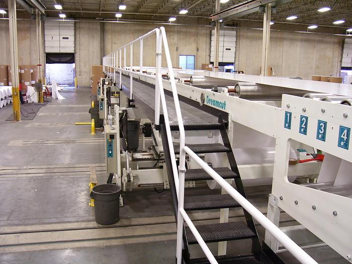 Used 65" (1650 MM) KMEC DREAMCUT DUAL ROTARY KNIFE SHEETER (3) DUAL POSITION BACKSTANDS MFG. 2007 - PENDING LS