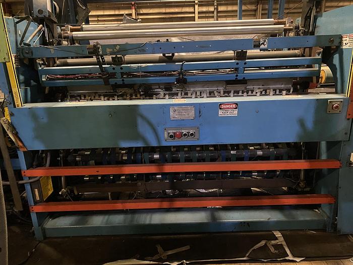 Used 72" WIDE CEI/GERBCO COUNTER ROLL SLITTER REWINDER - PENDING