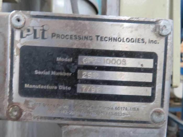 Used 1999 PTI pelletizing line with model TS4500 4.5″ 30:1 L/D extruder