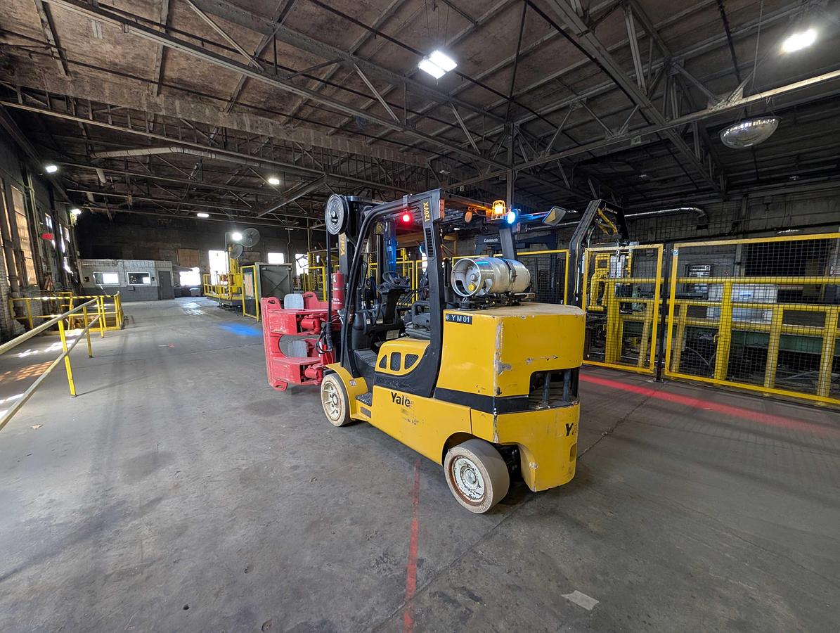 Used 12,000 POUND YALE GC120VXPRS FORKLIFT WITH 72" BOLZONI CLAMP MANUFACTURED 2021