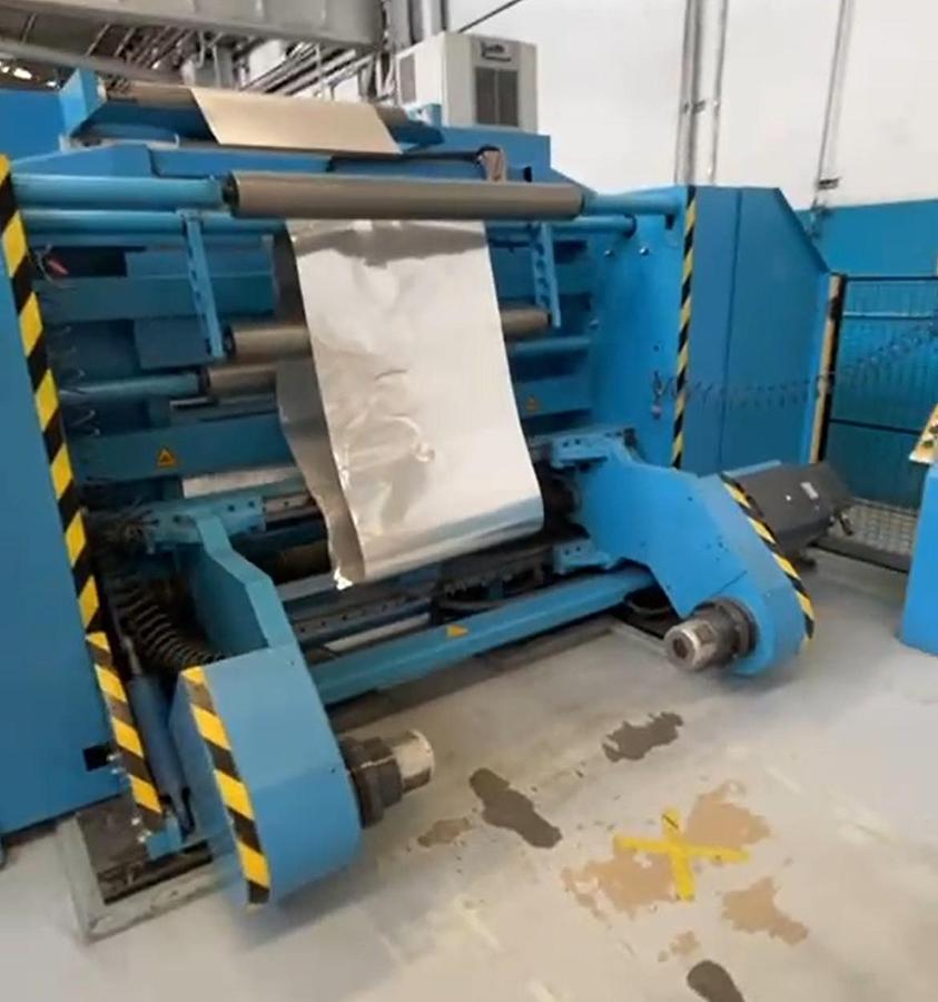 Used 41" (1050mm) WIDE KAMPF CONSLIT III 10/085 ALUMINUM FOIL DUPLEX SLITTER REWINDER