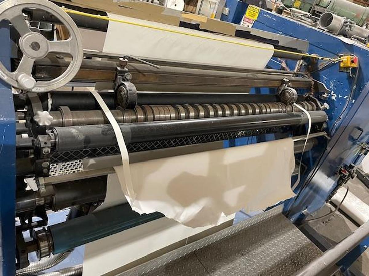 Used 63" WIDE DEACRO MODEL DA 653 DUPLEX CANTILEVERED SLITTER REWINDER