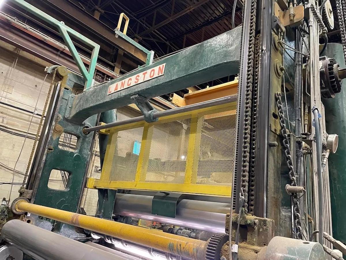 Used 110" FACE LANGSTON MODEL DA TWO DRUM SLITTER REWINDER WITH UPGRADED MARIO COTTA SLITTING SECTION