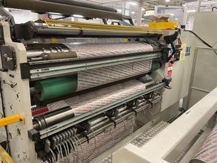 Used 63" WIDE SRC SYSTEMS MODEL 590 U DUPLEX SLITTER REWINDER