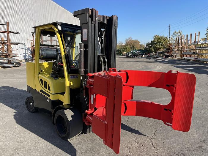 Used 12,000 POUND HYSTER S120FTPRS FORKLIFT WITH BOLZONI PAPER ROLL CLAMP TRIPLE STAGE MAST MFG. 2018 - PENDING JF
