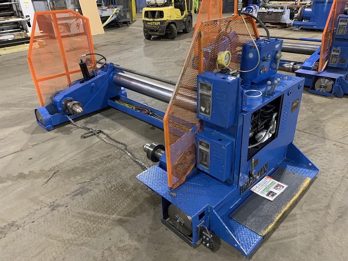 Used 72" WIDE MARTIN UNWIND STAND 60" ROLL DIAMETER CAPACITY