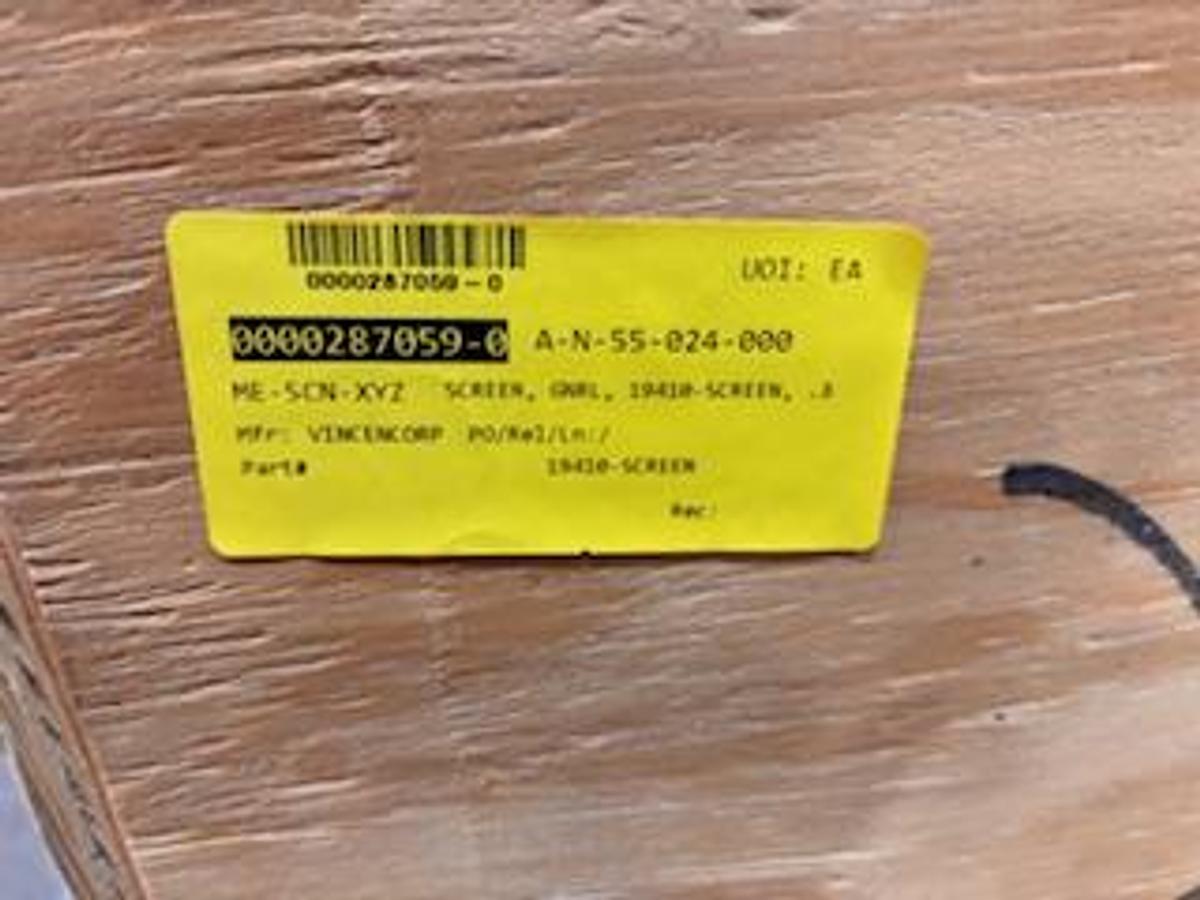 VINCENT MODEL KP-16 S SCREW PRESS SCREENS (2) AVAIL. UNUSED