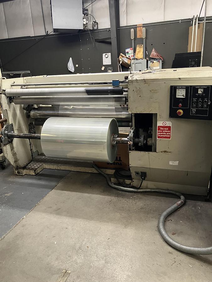 Used 60" WIDE SRC SYSTEMS LTD MODEL 480 DUPLEX SLITTER REWINDER