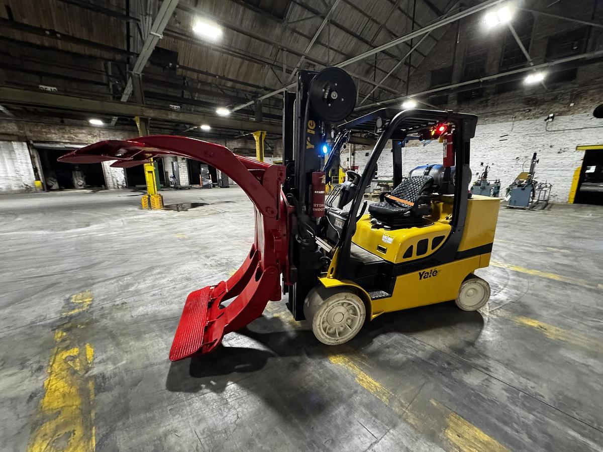 Used 12,000 POUND YALE GC120VXPRS FORKLIFT WITH 72" BOLZONI CLAMP MANUFACTURED 2021