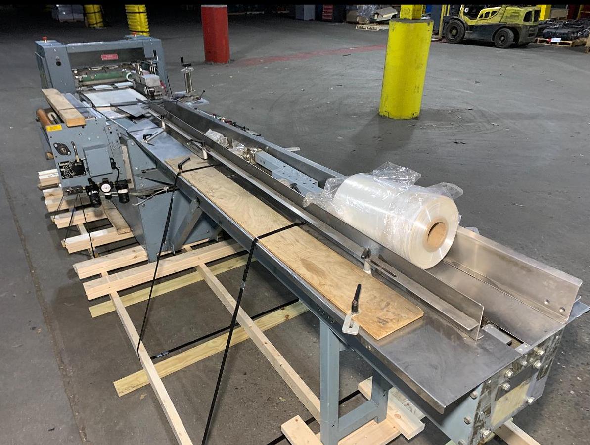 Used SHANKLIN F-5A AUTOMATI SIDE SEAL SHRINK SYSTEM WITH SHANKLIN T-7XL SHRINK TUNNEL