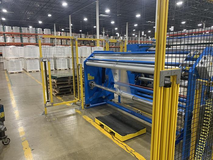 Used 94" WIDE ELITE CAMERON MODEL CW800HD CANILEVERED DUPLEX SLITTER REWINDER